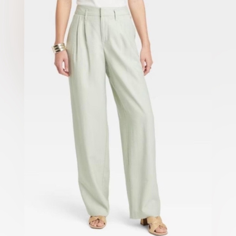 Women's Mint Green Wide-Leg Pants